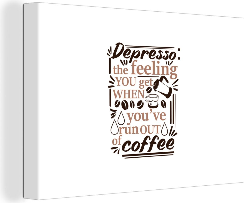 OneMillionCanvasses - Leinwandbilder - 140x90 cm, Kaffee - Sprichwörter - Espresso, Wandbilder Kunstdruck Wanddekoration - Foto auf Leinwand - G...