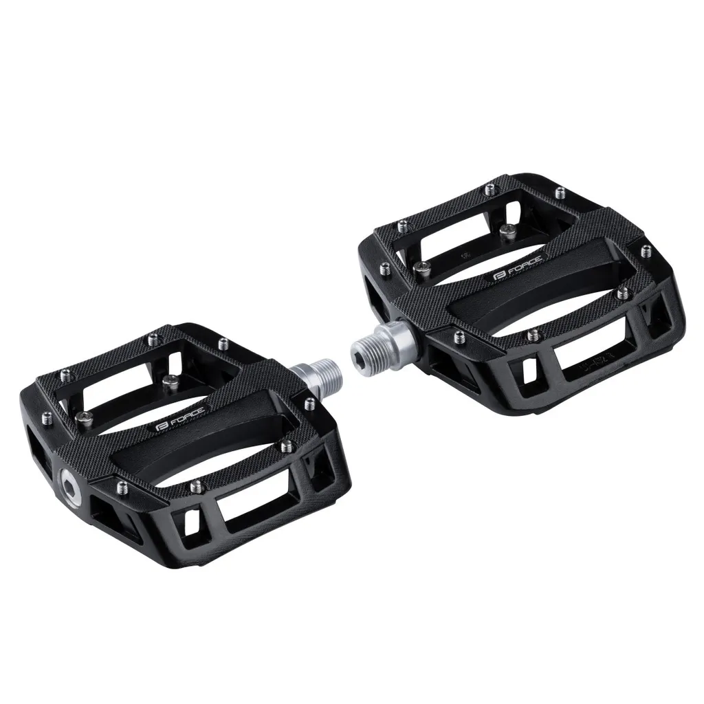 Pédales FORCE aluminium avec grip maximal pour BMX et Downhill VTT DH