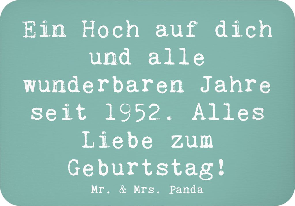 Mr. & Mrs. Panda magnet Spruch 1952 Geburtstag - Meeresbrise - Geschenk, Happy Birthday, zettelhalter, Ehrentag genießen, Kühlschrankmagnet, Gebu...