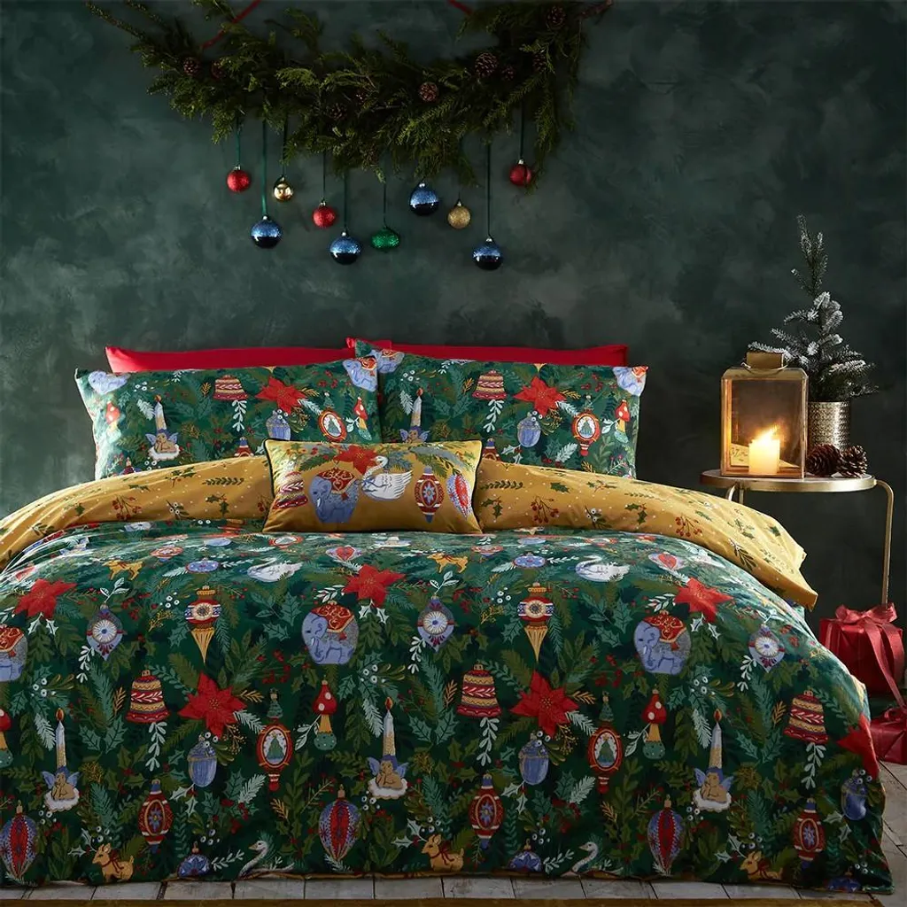 Biancheria Letto Furn Deck The Halls: Atmosfera Invernale Verde Pino