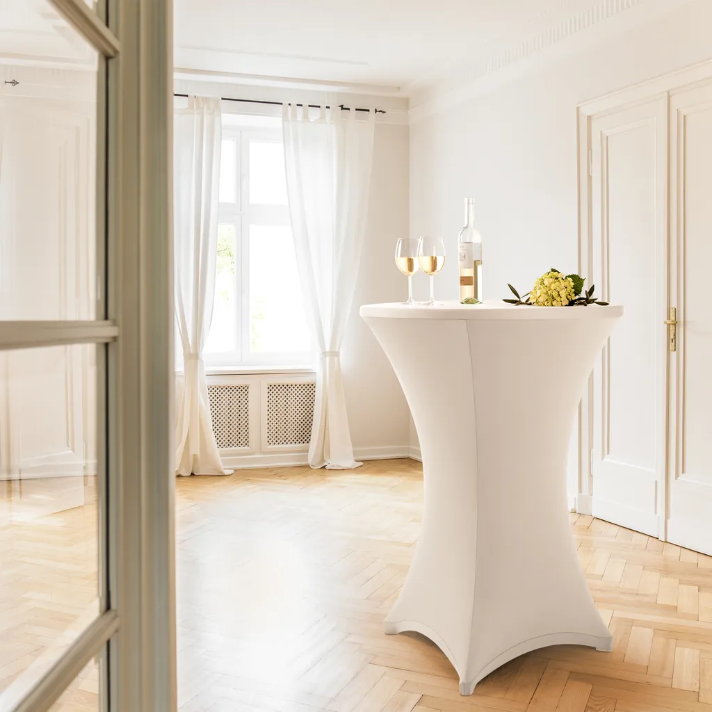 Housse Table Haute Stretch : Solution Zéro Pli et Pieds Ultra-Résistants - 7