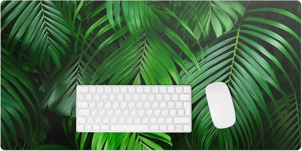 Palmblätter-Hintergrund – Schreibtischunterlage – Rutschfeste Tischunterlage – Schreibtischmatte für Büro & Zuhause – Schreibunterlage ...