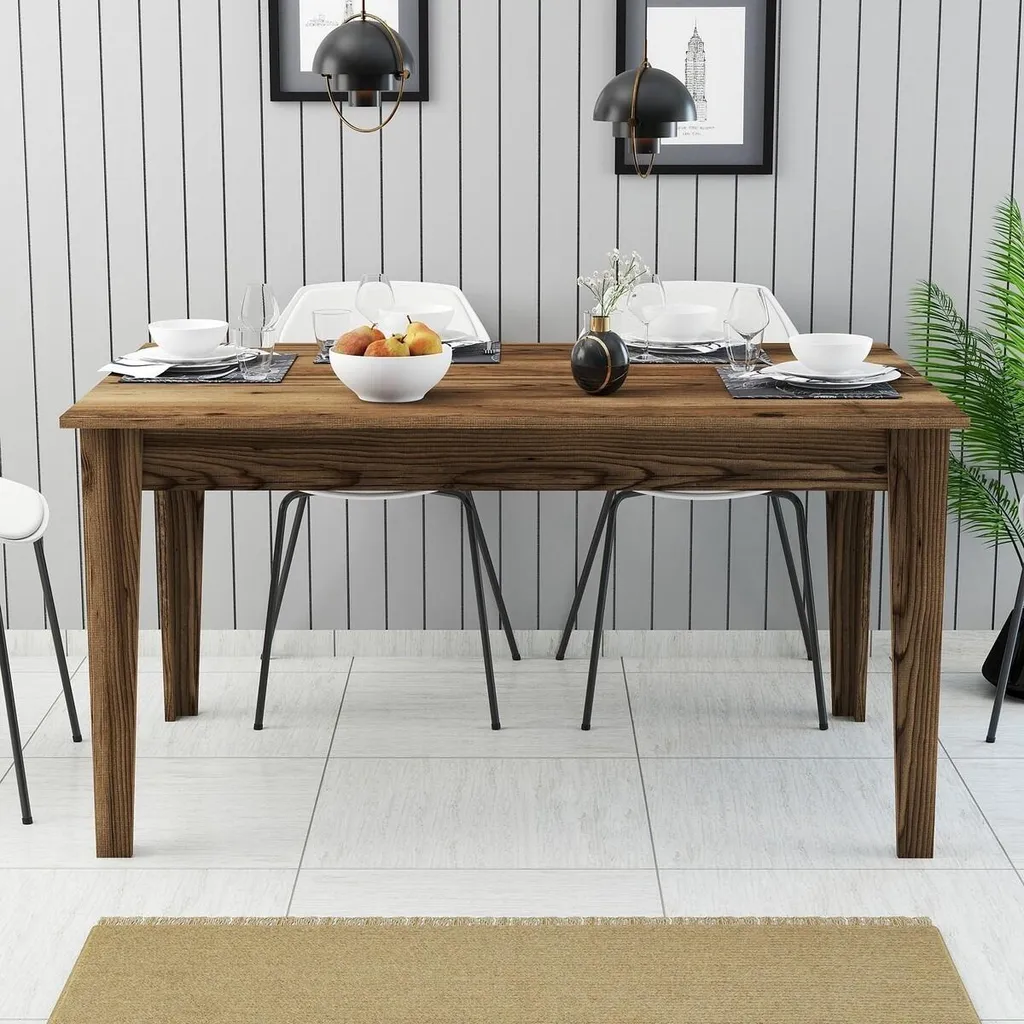 Table à manger MILAN 145 cm noyer : la solution rangement intégrée
