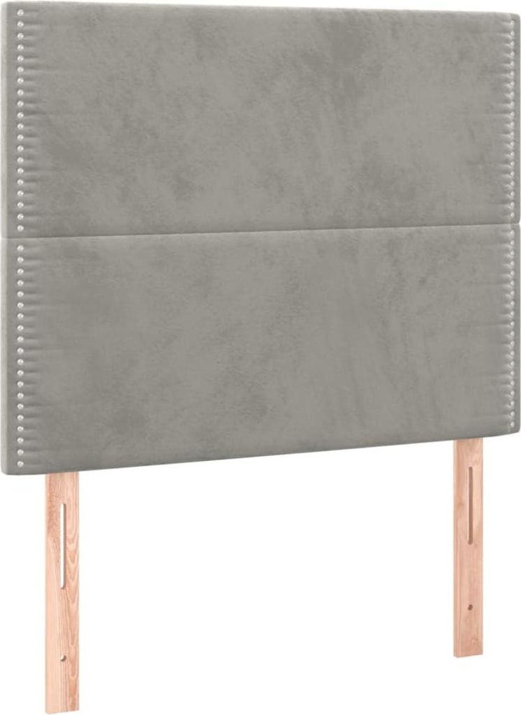 vidaXL Kopfteil Hellgrau 100 x 5 x 118/128 cm Samt