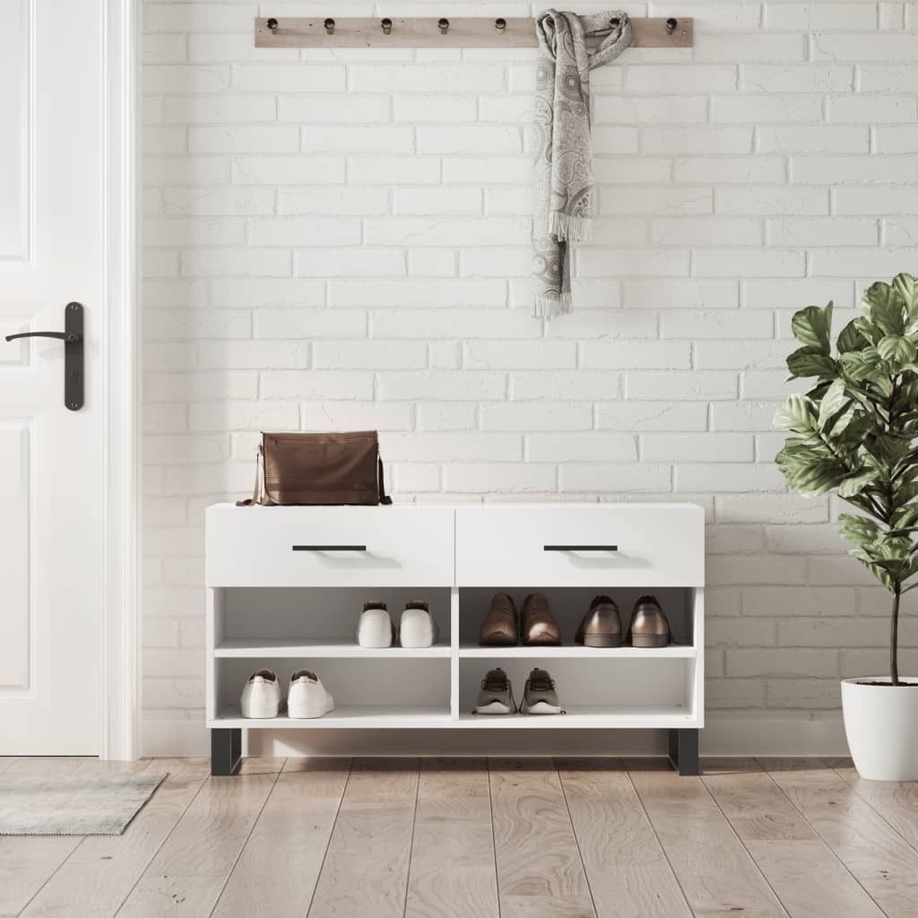 "im Angebot" Schuhbank Weiß 102x35x55 cm Holzwerkstoff - Schuhregale CC22518