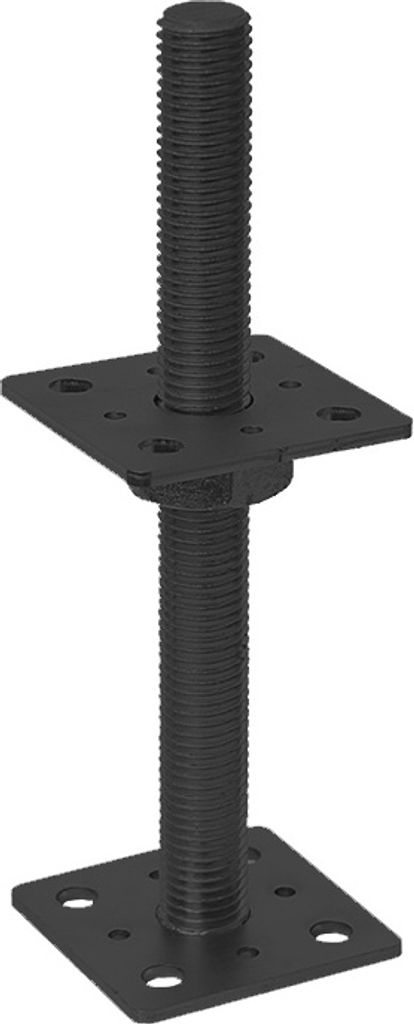 GRUNDLINE Stützenfuß Pfostenträger, höhenverstelbar zum Aufschrauben - PSR M24 Schwarz M24 80x250x4,0