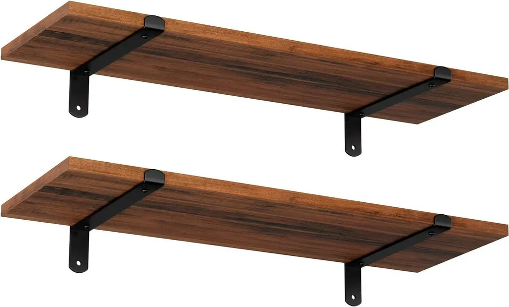 Artenat Fury Lot de 2 Tablettes Murales 60 cm en Bois Brun Elégant