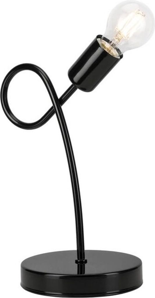 Bioledex gebogene Tischleuchte E27 schwarz Metall
