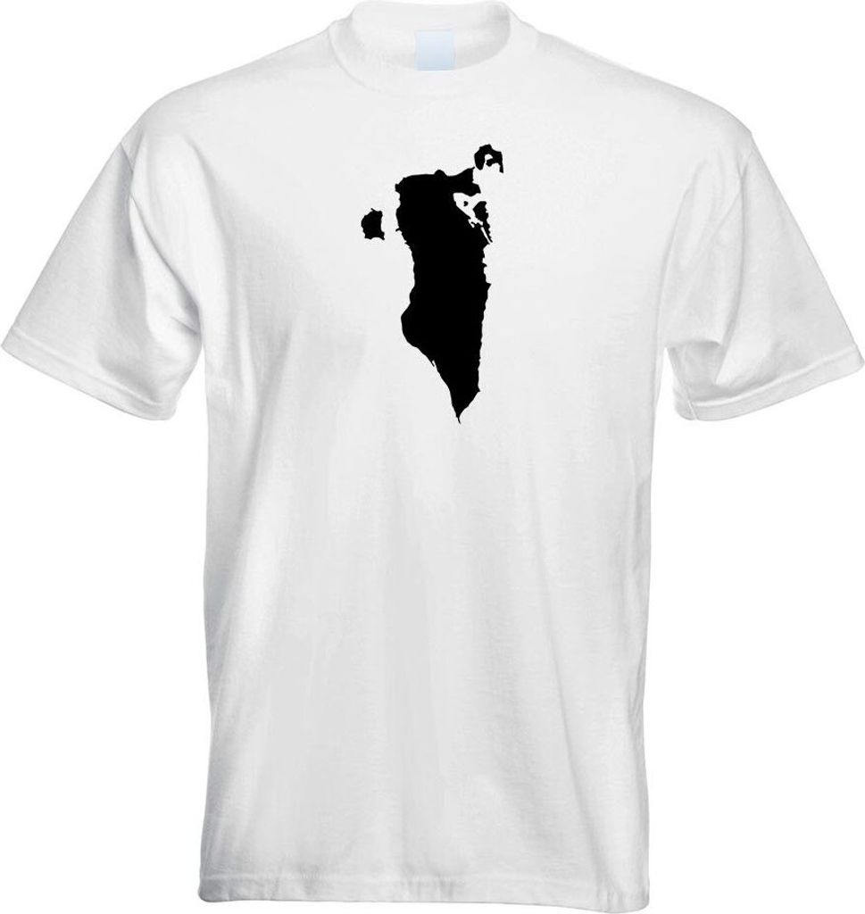 Kiwistar - T-Shirt - Weiss - Bahrain Umriss Kontur Herren Funshirt Bedruckt Design Sprüche Spruch Motive - mit Motiv Bedruckt - Funshirt Design - ...