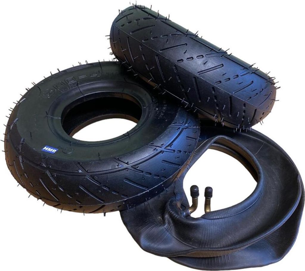 Reifen 2x mit Schlauch 3.00-4 Profil Straße Durchmesser 250mm PocketBike HMParts