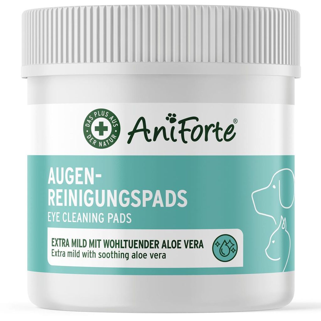 AniForte Augen-Reinigungspads für Hunde & Katzen 100 Stk - Milde Augenpflege & Augenreinigung, weiche Pads für die Augenhygiene Hund & Katze