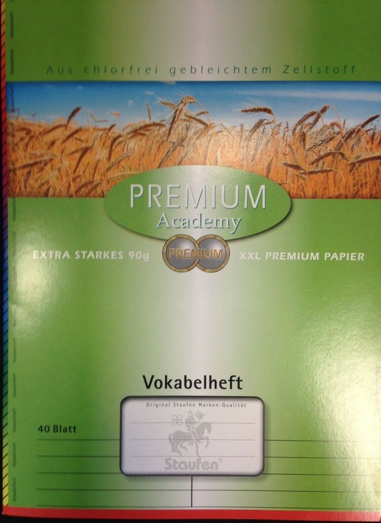 Staufen Vokabelheft Premium Lineatur 53 liniert DIN A4 ohne Rand, 40 Blatt
