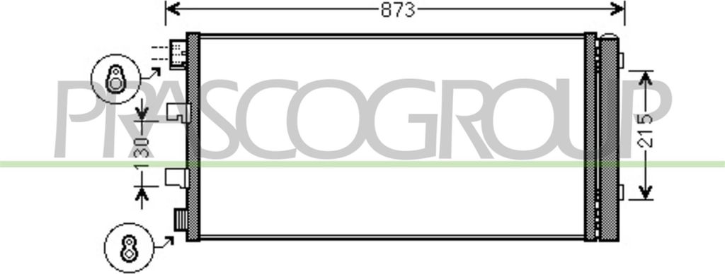 PRASCO OP954C003 Kondensator Klimaanlage Klimakondensator für OPEL Movano B Kastenwagen (X62) +Trockner