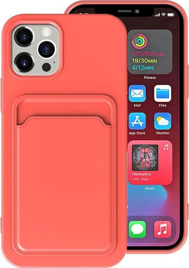 König Design Hülle kompatibel mit Apple iPhone 12 Pro Kunststoff Soft Handyhülle - Handy Case Orange Rosa