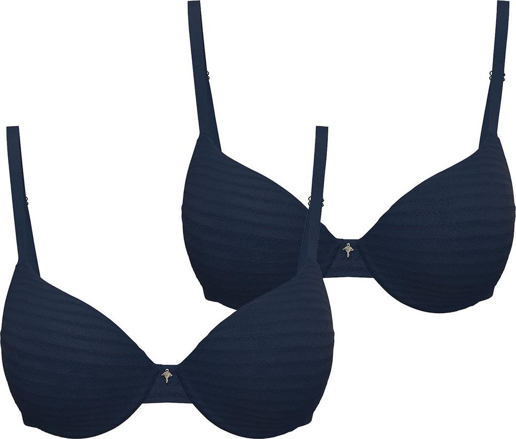 JOOP! Damen T-Shirt-BH 2-Pack Simplicity - blau - Größe 80 A