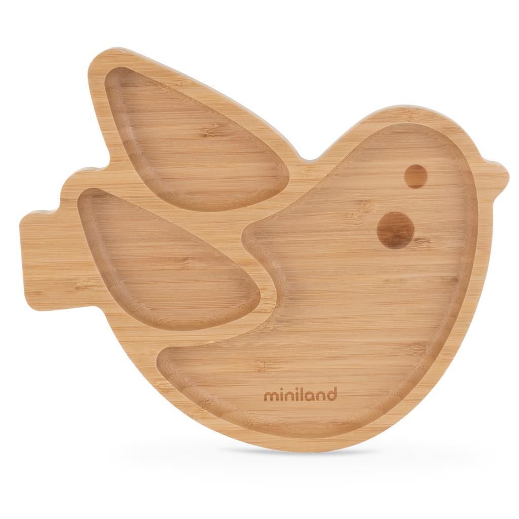 Miniland Chick Wooden Plate Geschirr One Size