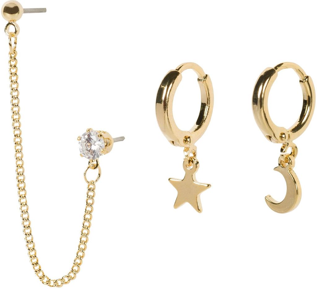styleBREAKER Damen Ohrring Set 4-Teilig mit Creolen Hoops Produktbild 