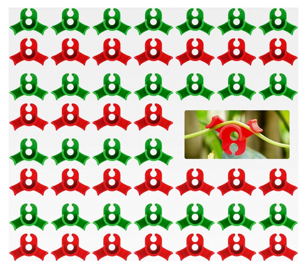 Pflanzenclips, 50 Stück, Clips für Pflanzenzucht, Low Stress Training Clips für Tomatenpflanzen, Pflanzenbieger für die Gartenarbeit