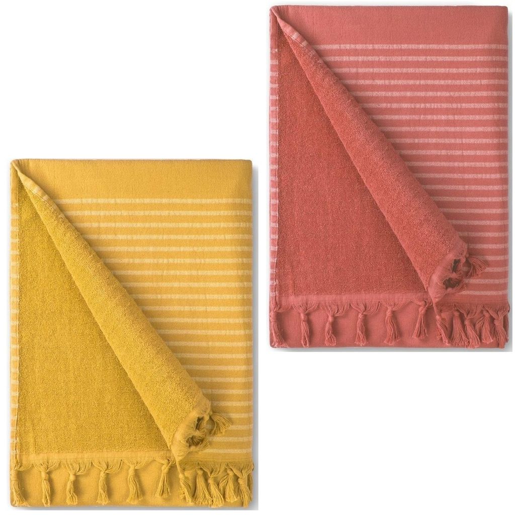 Byrklund telo hammam telo hammam - cotone e spugna - giallo Immagine del prodotto 