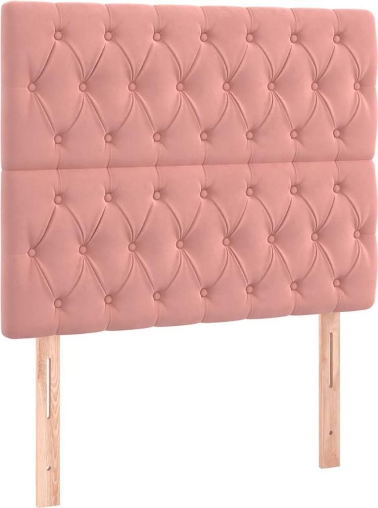 vidaXL Kopfteil Rosa 100 x 7 x 118/128 cm Samt