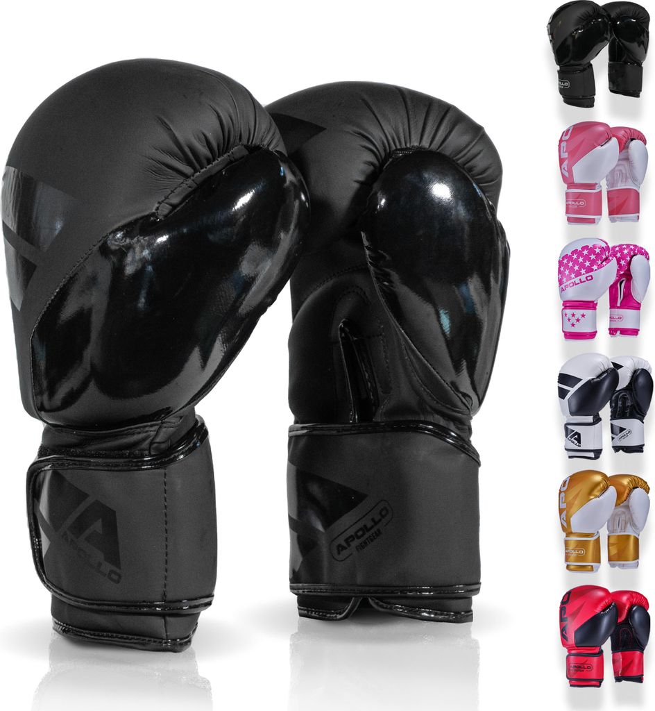 Apollo Boxhandschuh Champion Punch - Matte Black - 16oz Produktbild 