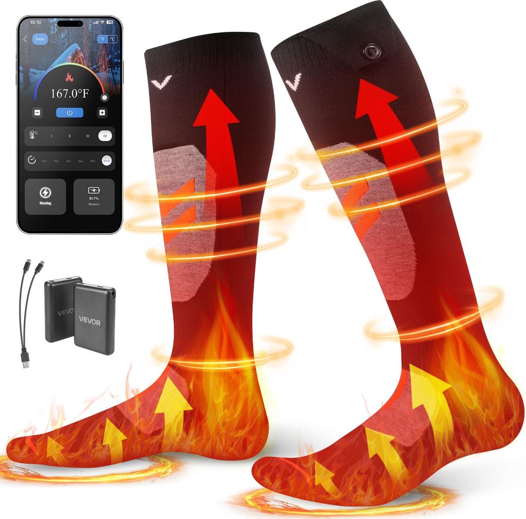 VEVOR Chaussettes Chauffantes Femme Homme à Batterie Image du produit 