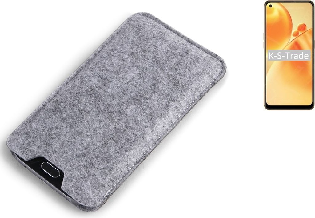 K-S-Trade Filz Handyhülle kompatibel mit Oppo F19s Schutzhülle Filztasche Filz Tasche Case Sleeve Handy Hülle Filzhülle grau