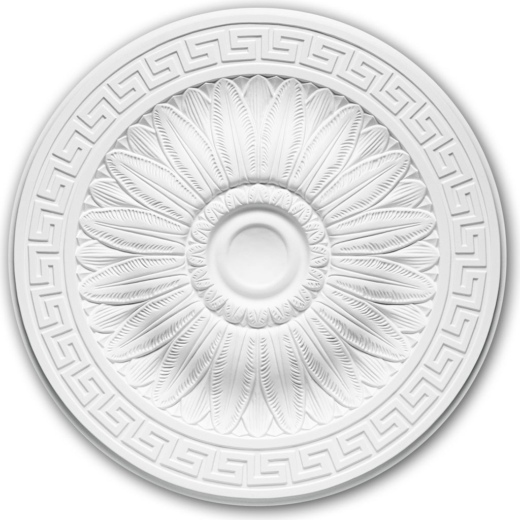 PROFHOME 156019 Rosette aus Polyurethan Deckenrosette Zierelement Ø 51,0 cm