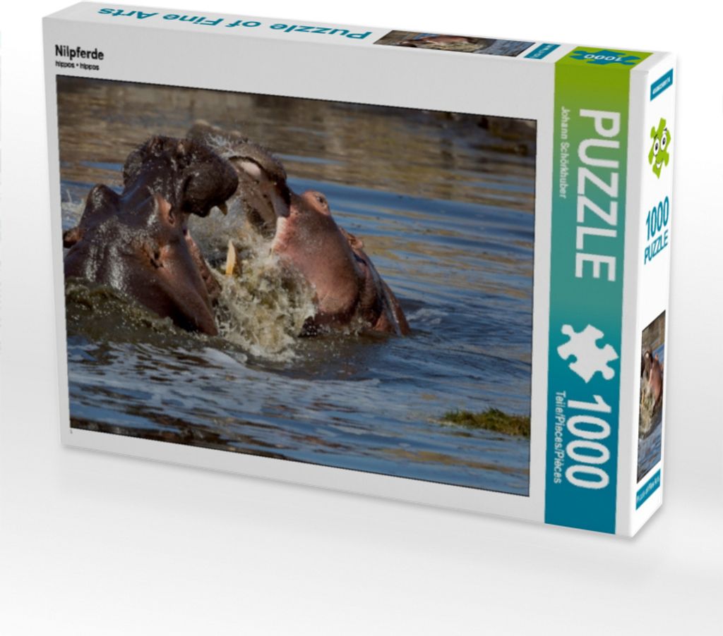 Calvendo Nilpferde 1000 Teile Puzzle quer 640x480mm, Schörkhuber Johann; 7318204