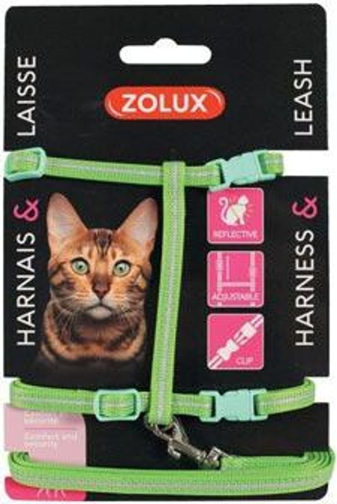 Katzengeschirr mit Leine 1,2m grün Zolux