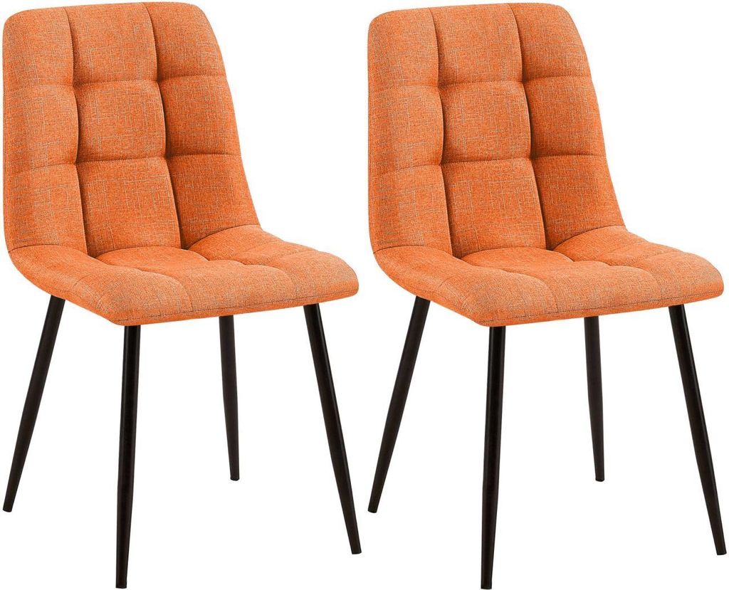 2er Set Esszimmerstuhl Tilde Stoff orange