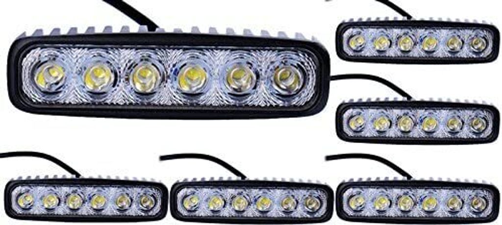 Greenmigo 6X 18W Arbeitsscheinwerfer Auto LED Zusatzscheinwerfer Arbeitslicht LED Light Bar Wasserfest IP67