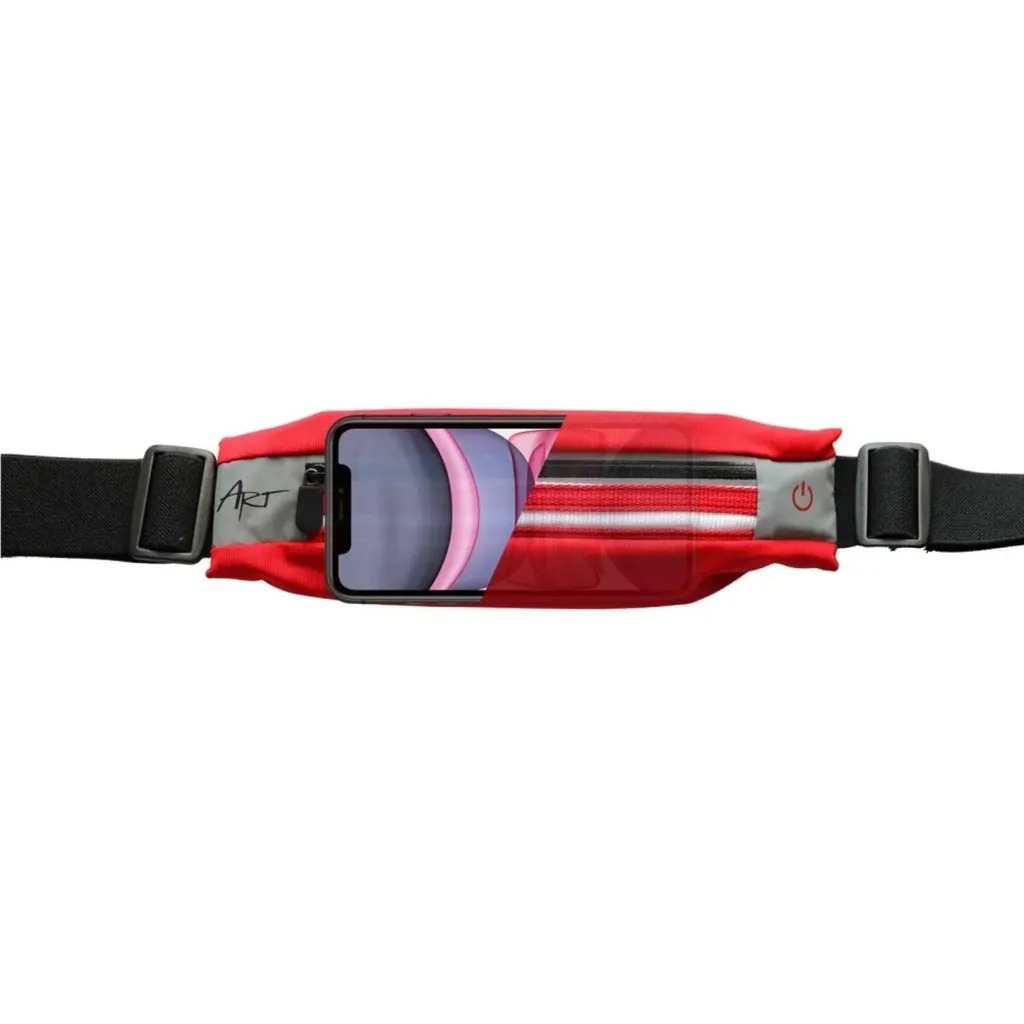 Marsupio Sportivo LED Rosso | Porta Cellulare 5.5 Pollici Anti-Rimbalzo - 2