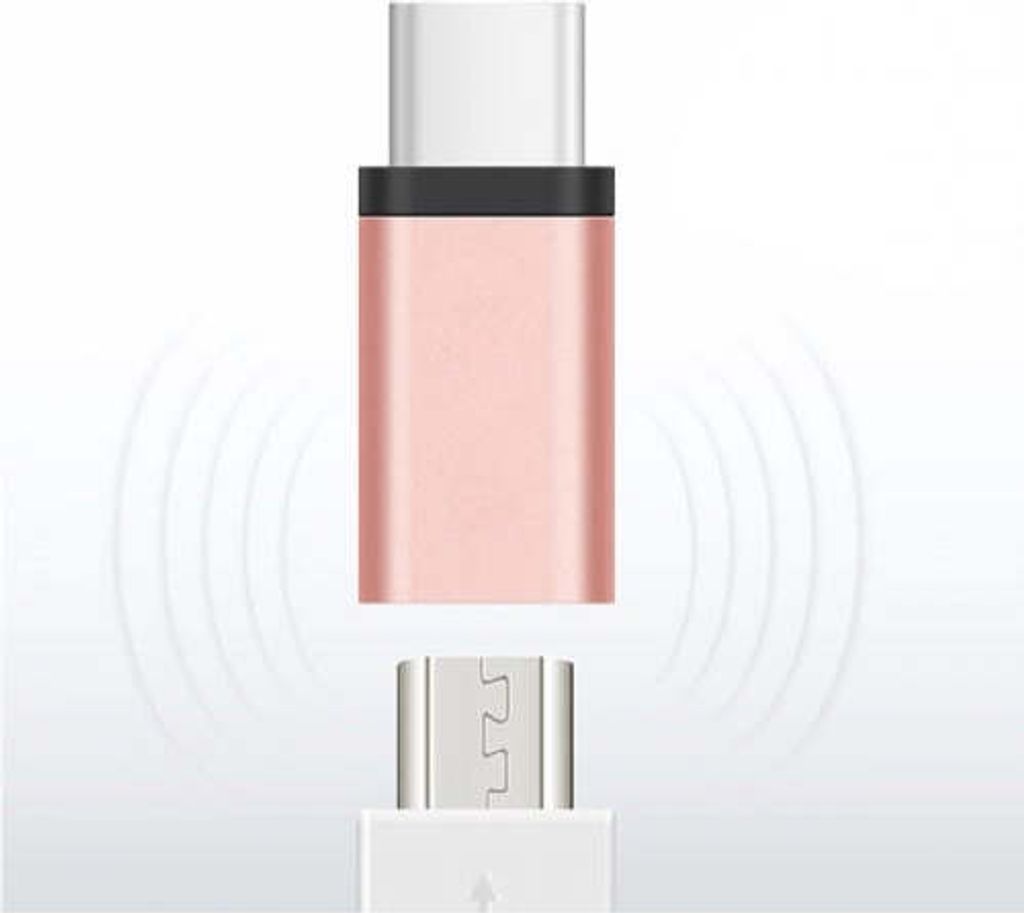 SYSTEM-S USB 3.1 Adapter Typ C Stecker zu 2.0 Micro B Buchse Kabel in Pink