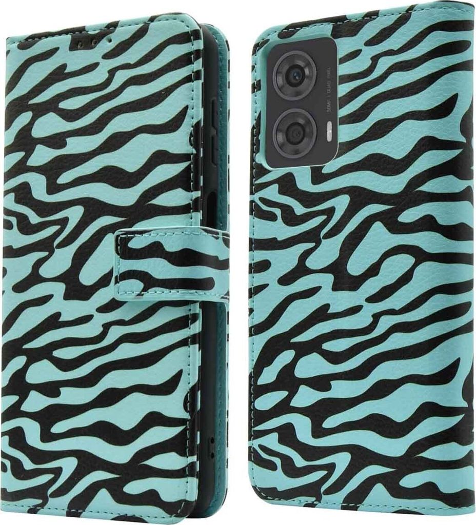 imoshion Design Klapphülle Motorola Moto G24 Power - Black Blue Stripes