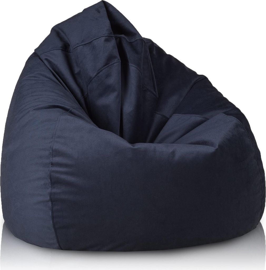 Ecopuf Fuzzy, Sitzsack Pouf Sessel Sack, Kinder Erwachene, 80x110, Nachtblau A41