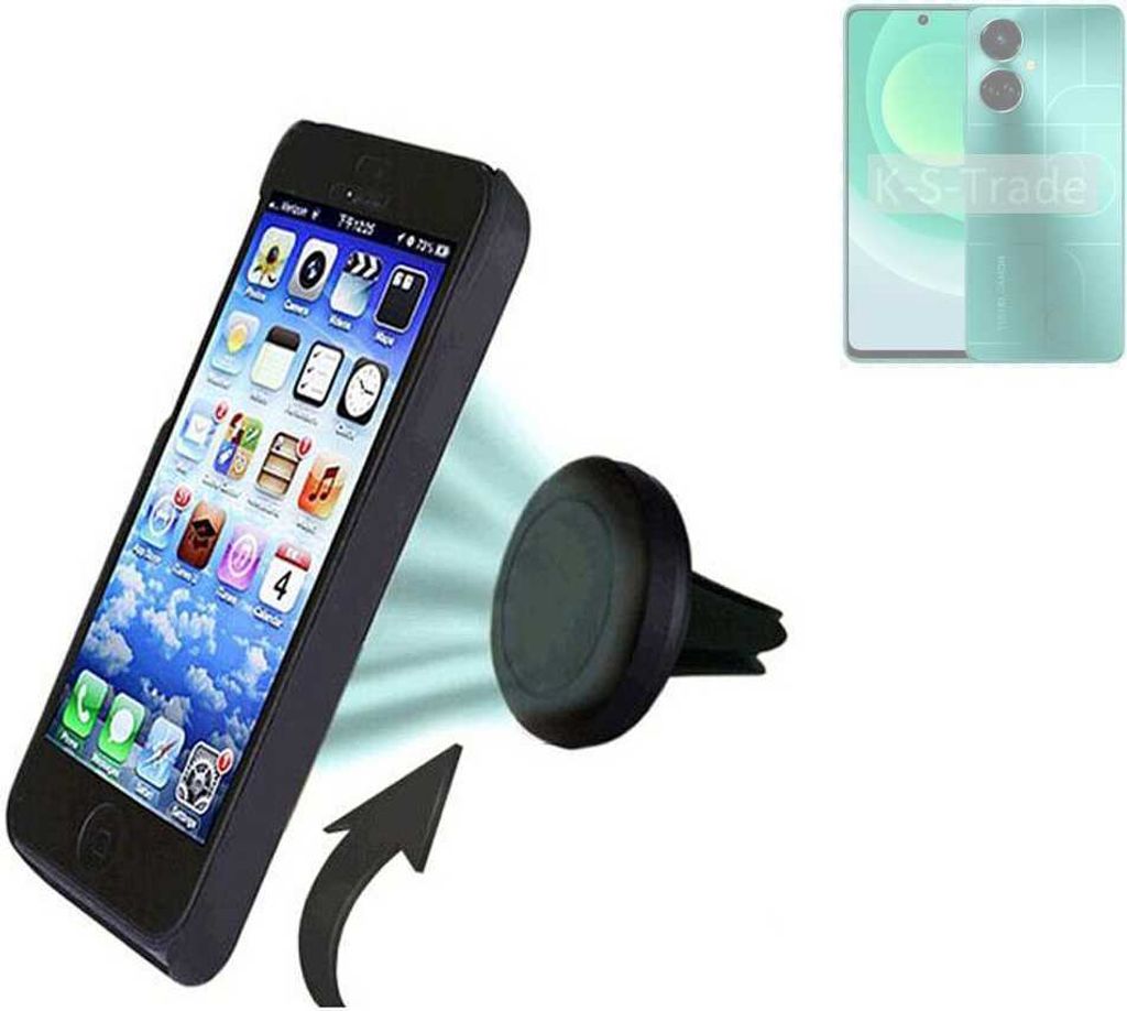 K-S-Trade Kompatibel mit Tecno Camon 19 Auto Handy Halterung KFZ Halter Lüftungsgitterhalterung Air Vent mount Smartphone Halter