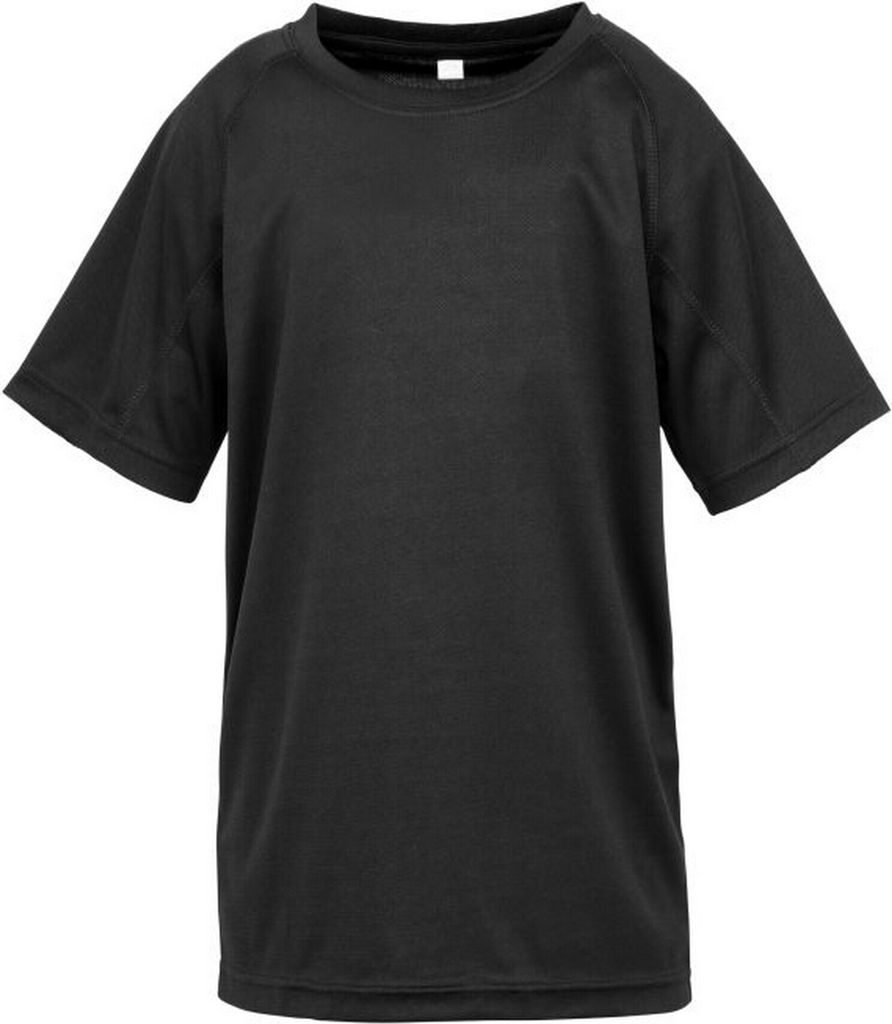 Spiro Impact Kinder Junior Performance Aircool T-Shirt BC4619 (104) (Schwarz)