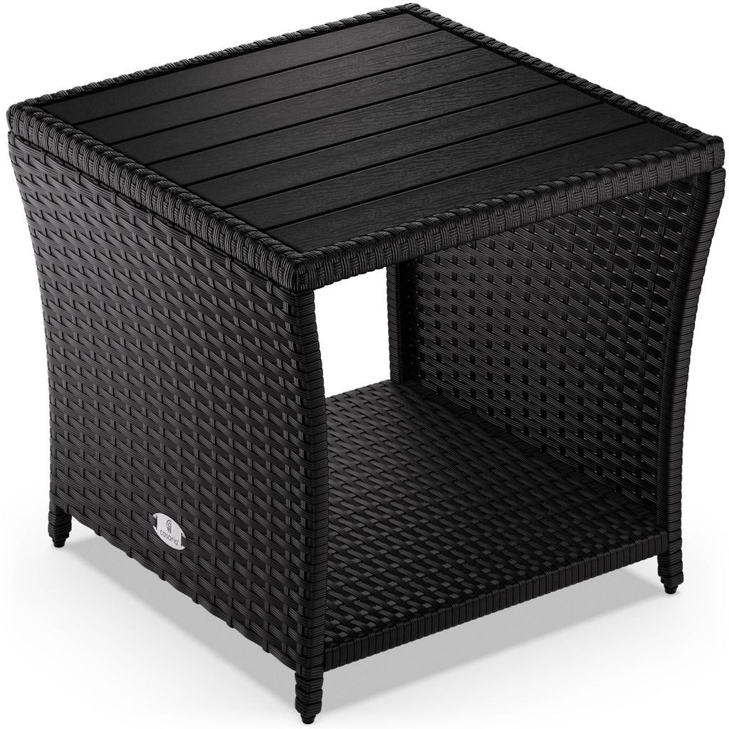 Casaria Tavolino in Polyrattan Piano in WPC 45x45x40cm Immagine del prodotto 