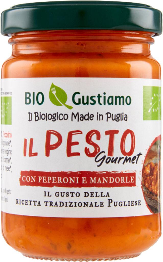 Pesto aux poivrons épicés et aux amandes biologiques, 140 g Image du produit 