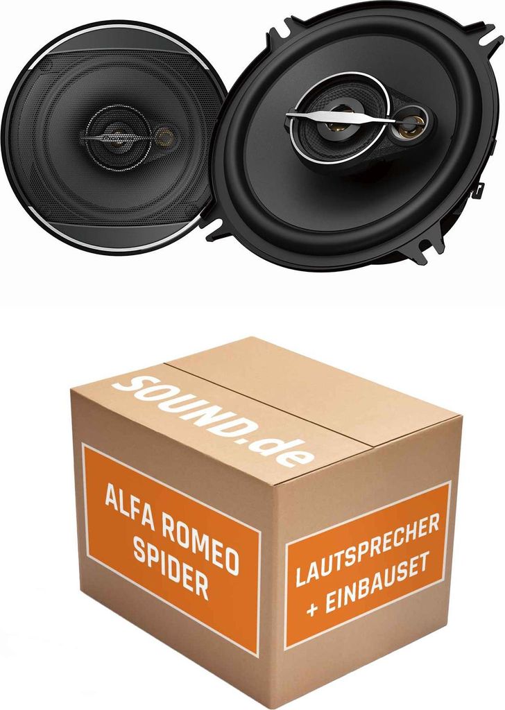 Lautsprecher Boxen Einbaupaket hinten Pioneer Pioneer TS-A1371F passend für Alfa Romeo Spider Tipo 916 | 2x Tief-Mitteltöner mit integriertem Hoc...