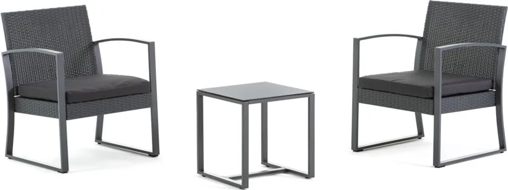 Occasione Set Balcone OLBIA: 3 Pezzi Acciaio e Rattan a Prezzo Shock
