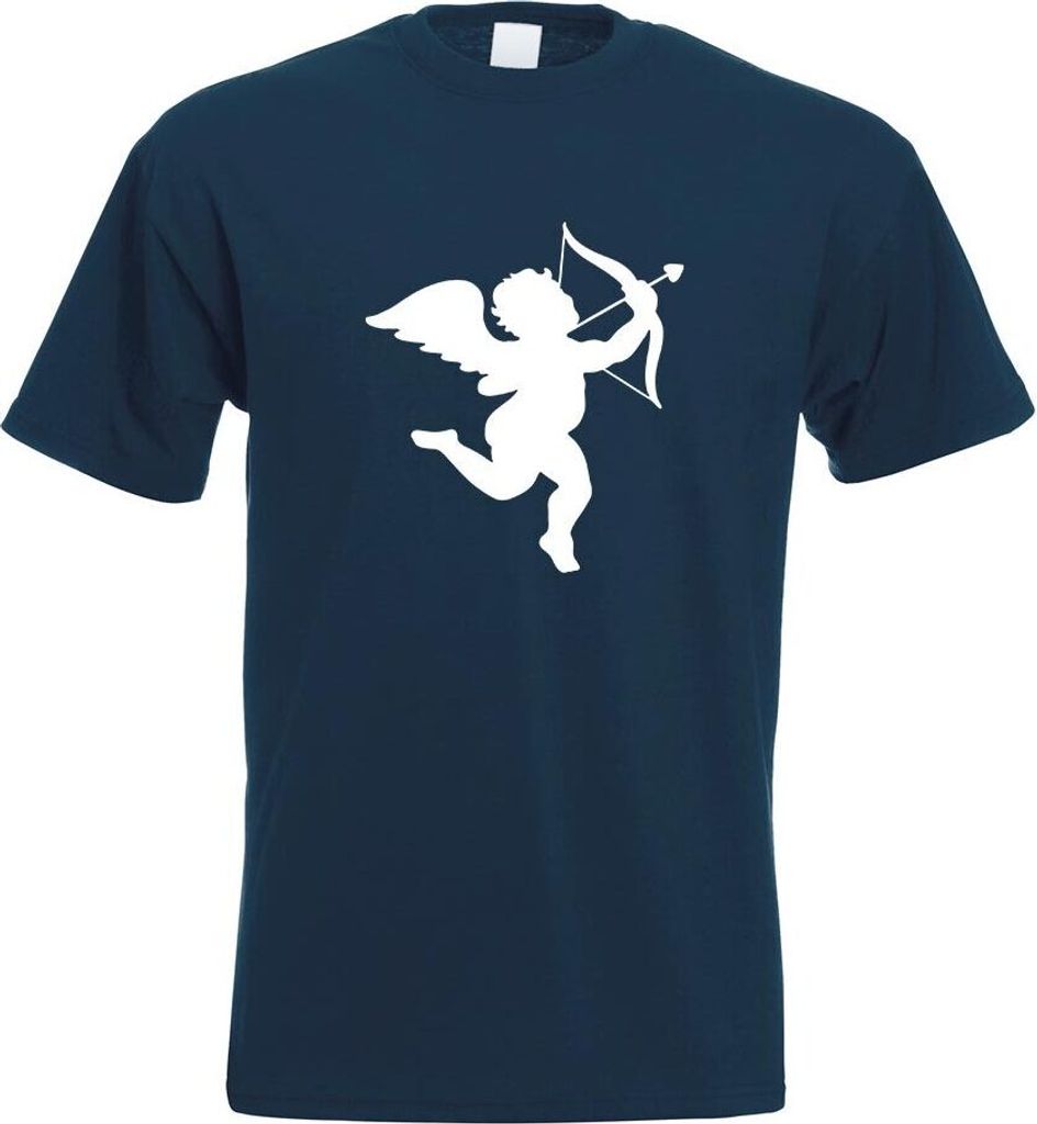 Kiwistar - T-Shirt - Navy - Engel Profil - Liebesengel - Amor Motiv Bedruckt Funshirt Design Print - mit Motiv Bedruckt - Funshirt Design - Sport -...