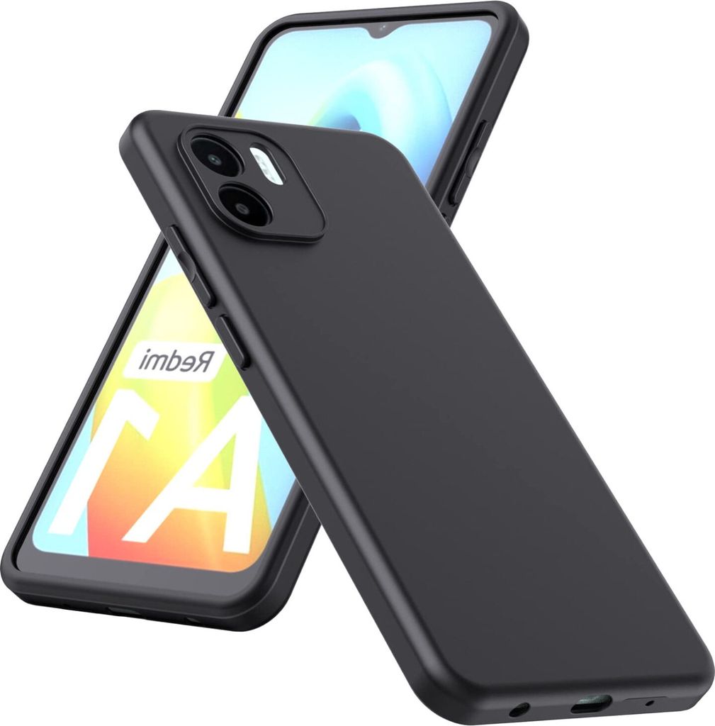 Für Xiaomi Redmi A2 / A1 Silikon Schutz Schwarz Handy Tasche Etuis Hülle Cover