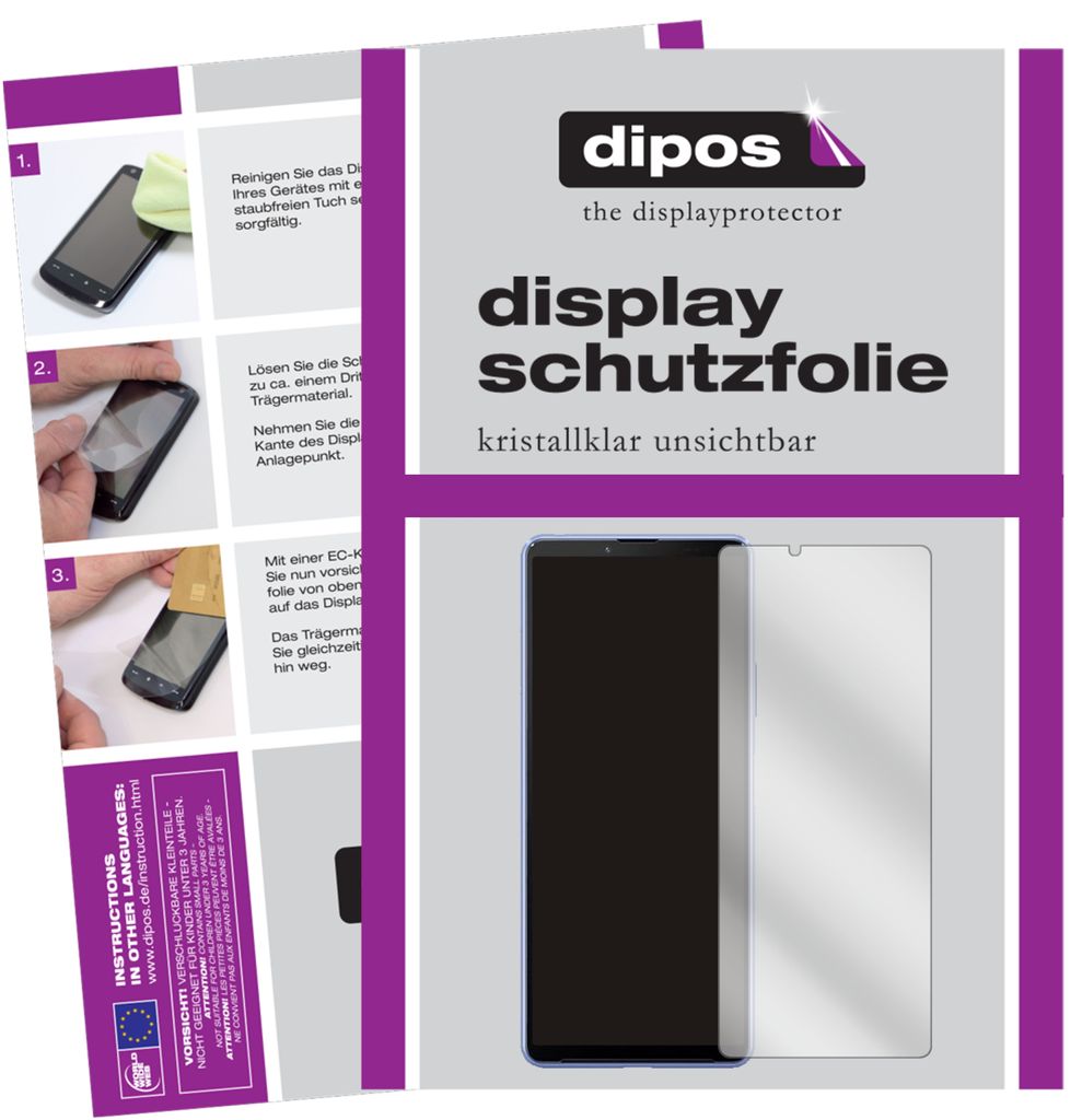2x Schutzfolie für Sony Xperia 10 III klar Displayschutzfolie Folie Display Schutz dipos