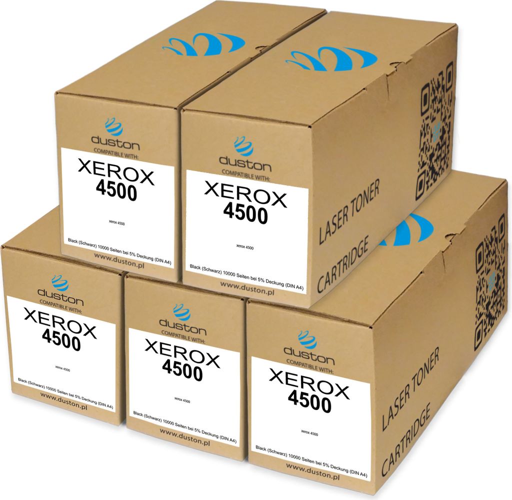 5x 4500, 113R00656 Toner Druckertoner Patrone Schwarz kompatibel mit Xerox 4500