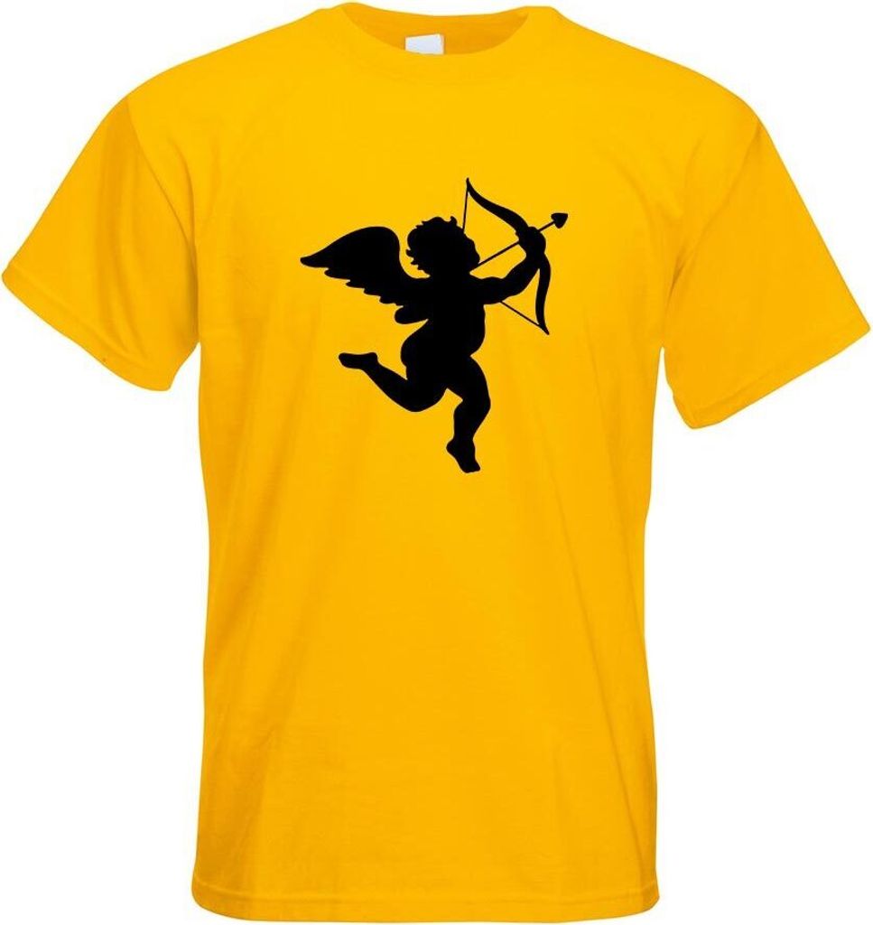 Kiwistar - T-Shirt - gelb - Engel Profil - Liebesengel - Amor Motiv Bedruckt Funshirt Design Print - mit Motiv Bedruckt - Funshirt Design - Sport -...