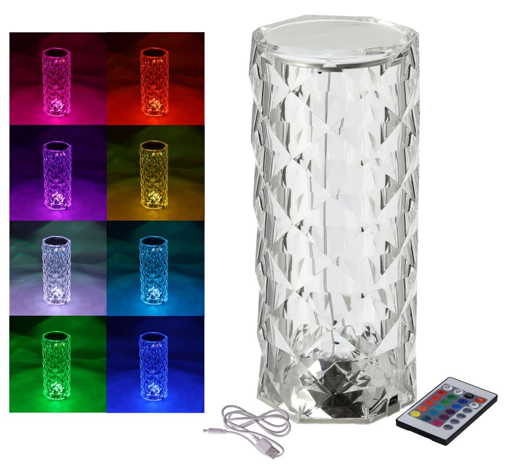 LED Akku Touch Leuchte aus Acryl Kristall mit