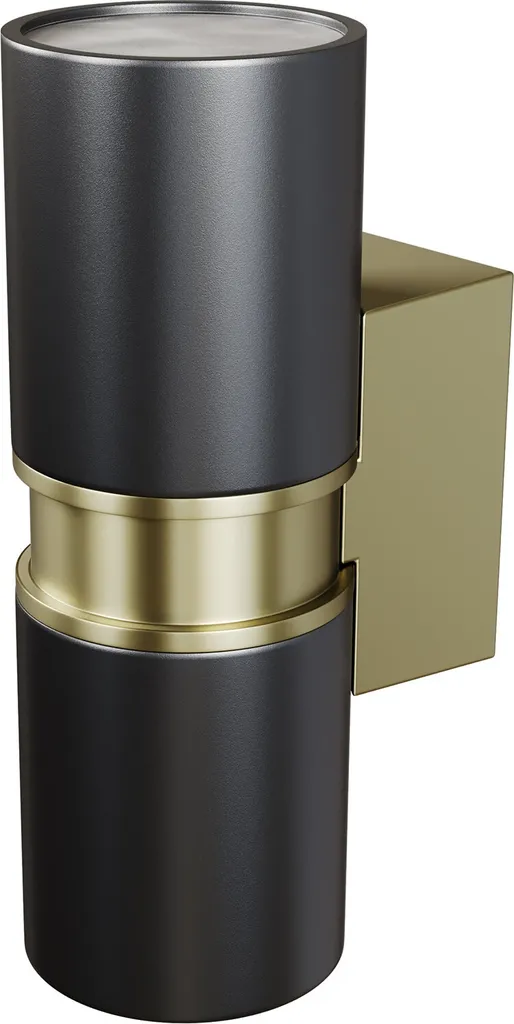 Luminaire extérieur mural design noir et or Bowery Maytoni culot GU10
