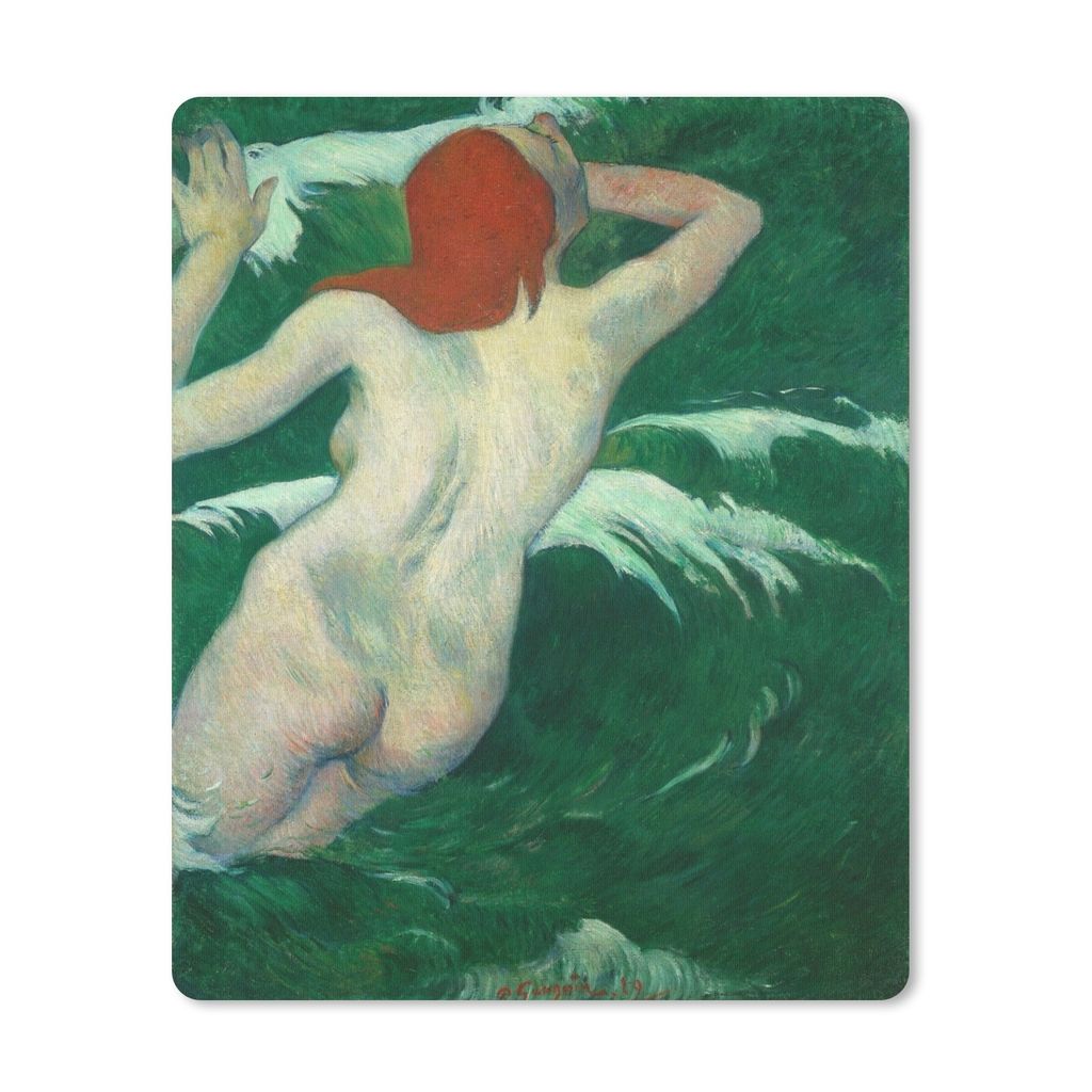 MuchoWow Mauspad Mousepad Die Frau in den Wellen - Gemälde von Paul Gauguin 19x23 cm - Mousepads - Maus Mat - Pad - Mausunterlage - Mauspads - S...